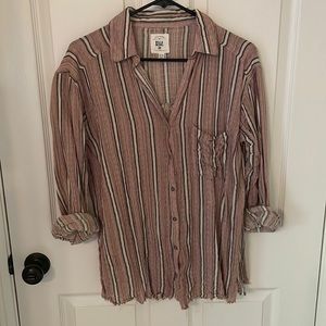 Billabong Crinkle Stripe Button Down